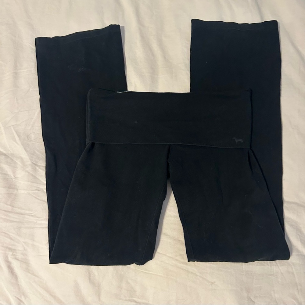 Y2k Pink Victoria's Secret Foldover Waist Flare Yoga Pants